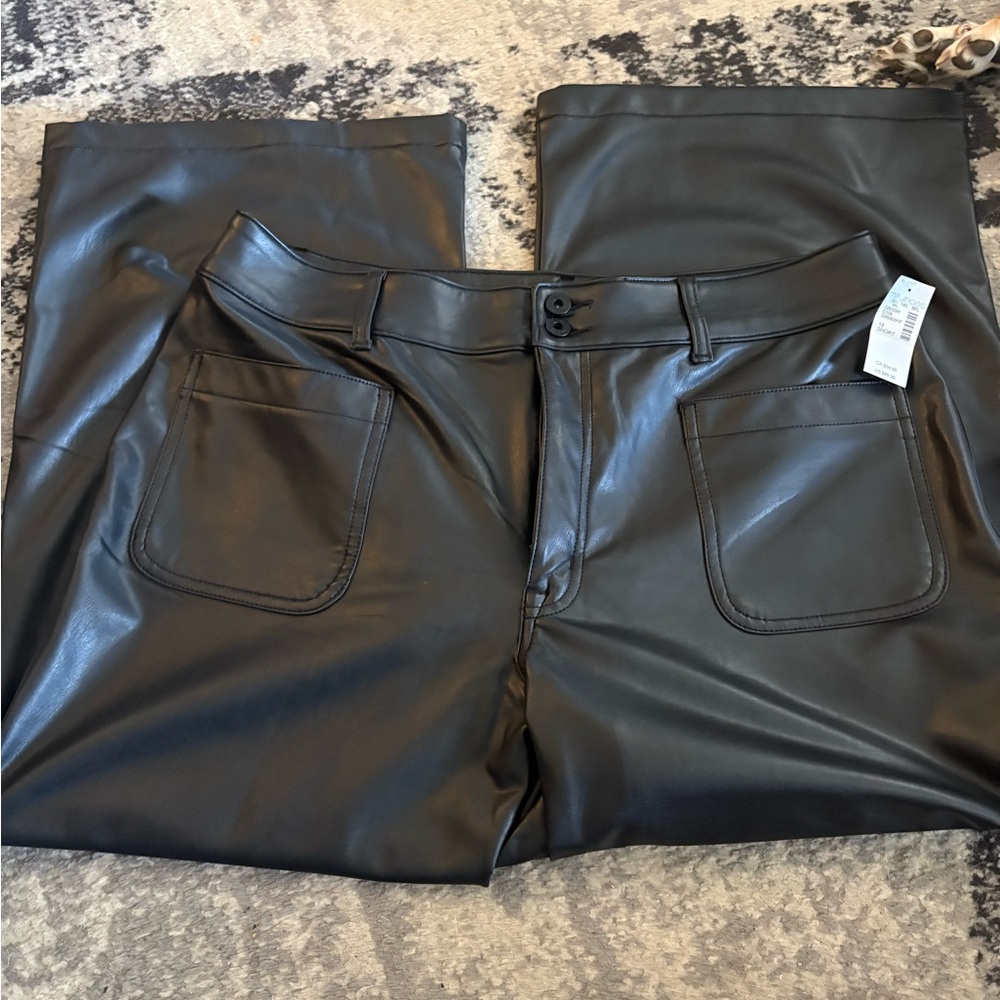 Women's Black Faux Leather Pants